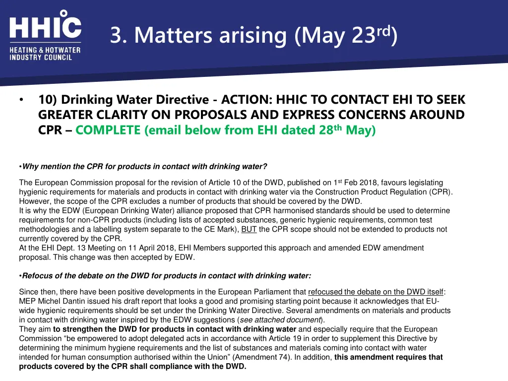 3 matters arising may 23 rd 3