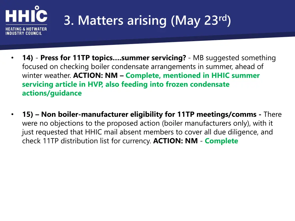3 matters arising may 23 rd 7