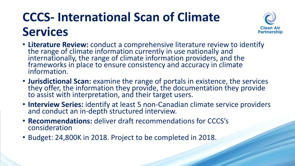 cccs international scan of climate services