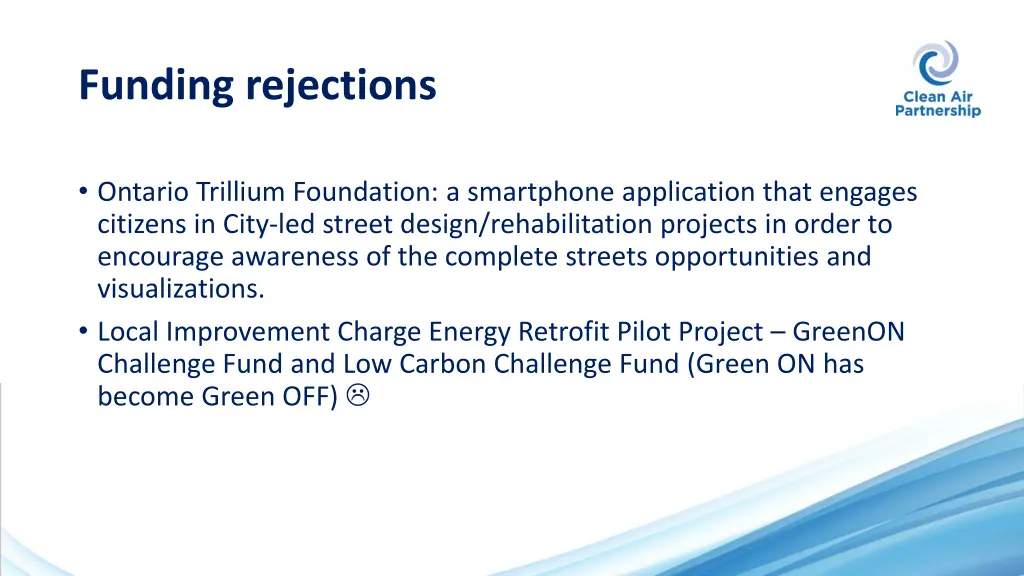 funding rejections