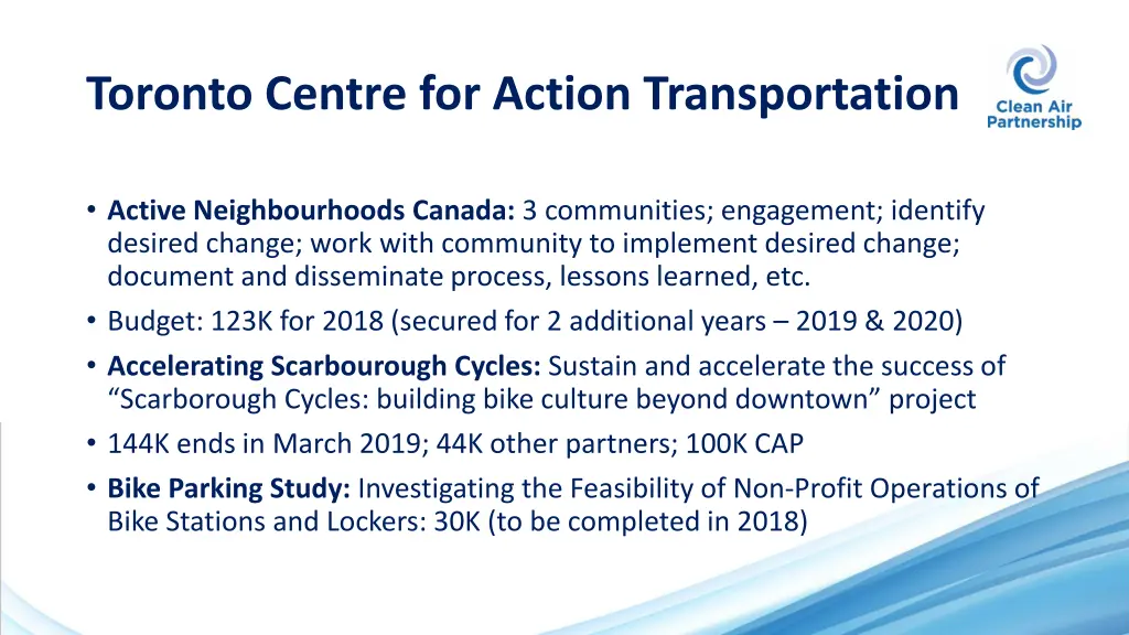 toronto centre for action transportation