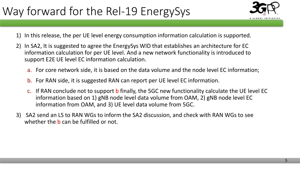 way forward for the rel 19 energysys