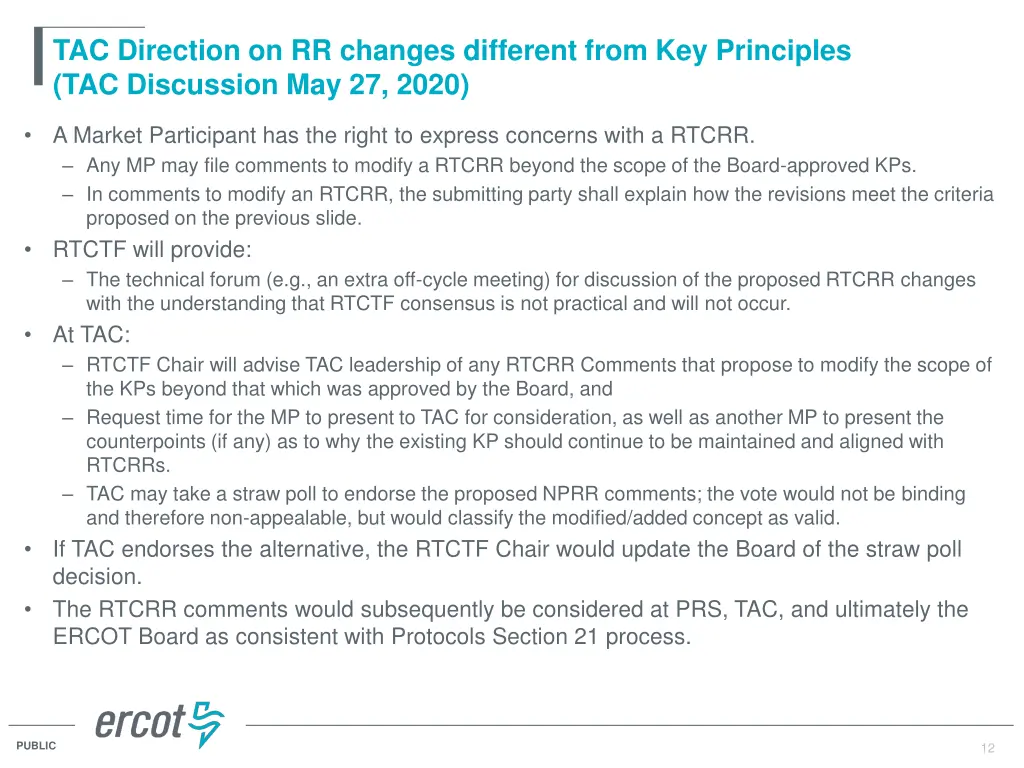 tac direction on rr changes different from 1