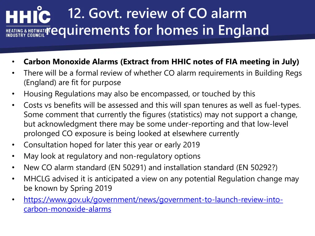 12 govt review of co alarm requirements for homes