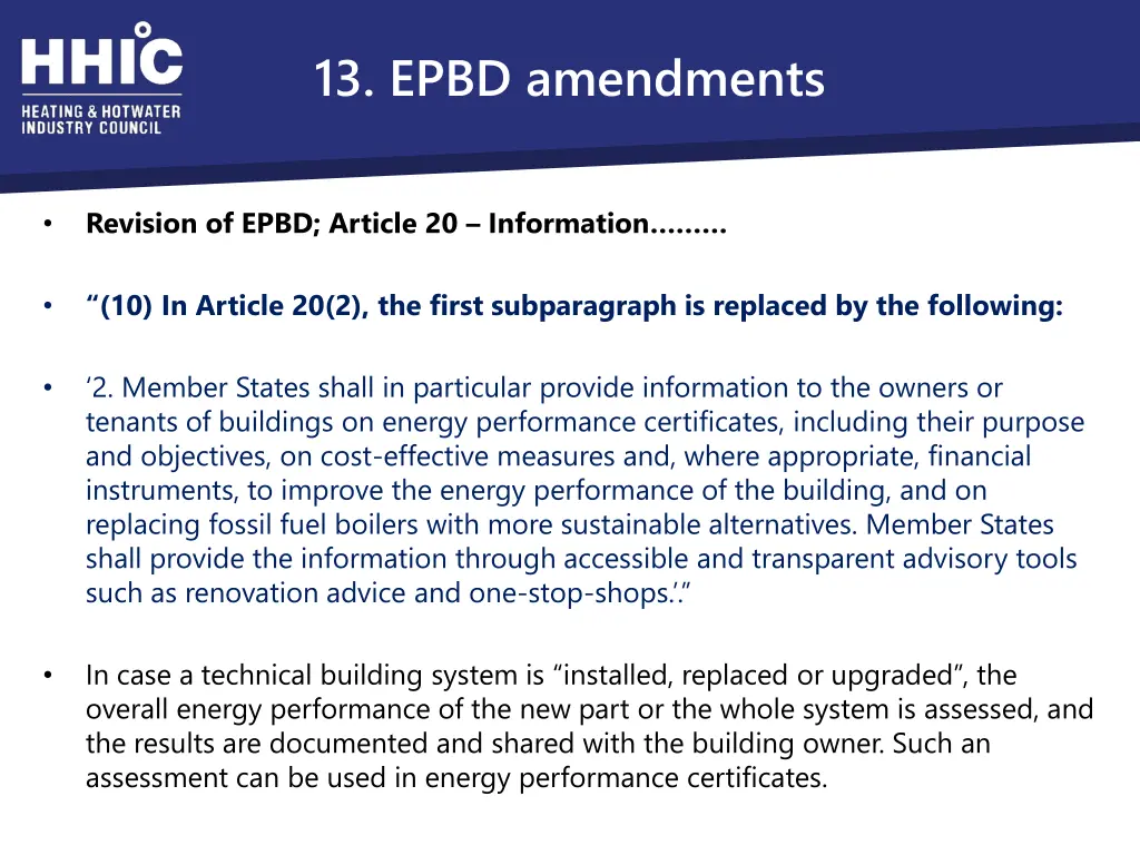 13 epbd amendments
