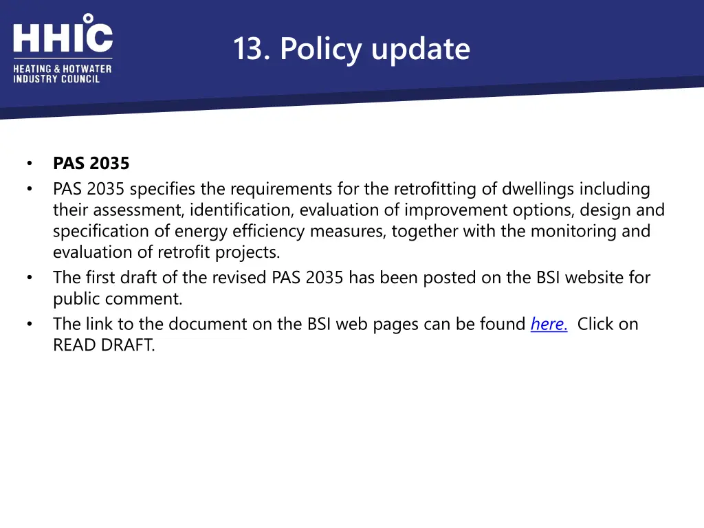 13 policy update