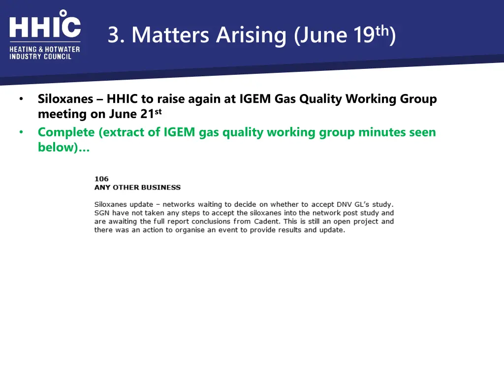 3 matters arising june 19 th 1