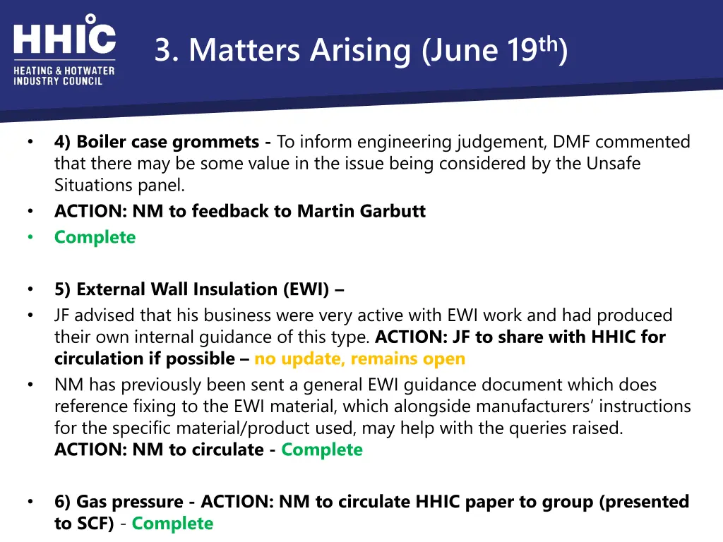 3 matters arising june 19 th 3
