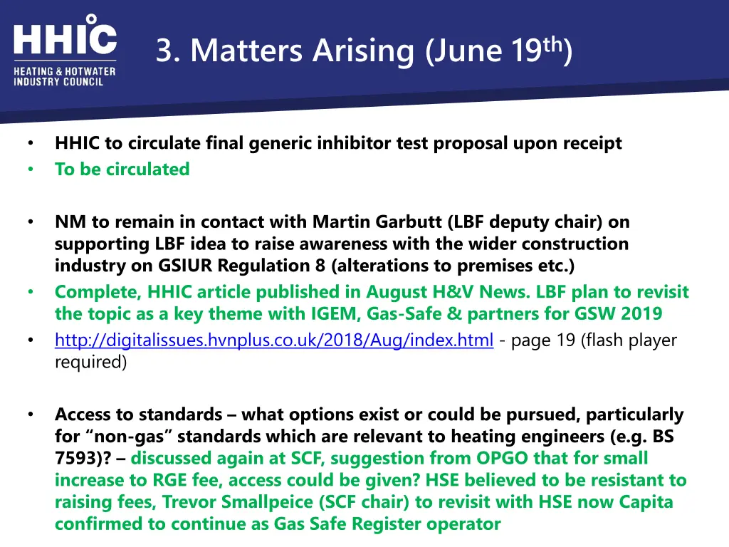 3 matters arising june 19 th