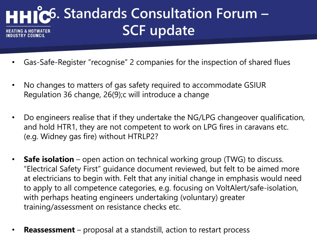 6 standards consultation forum scf update 1