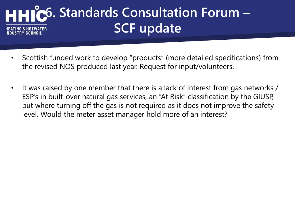 6 standards consultation forum scf update 2