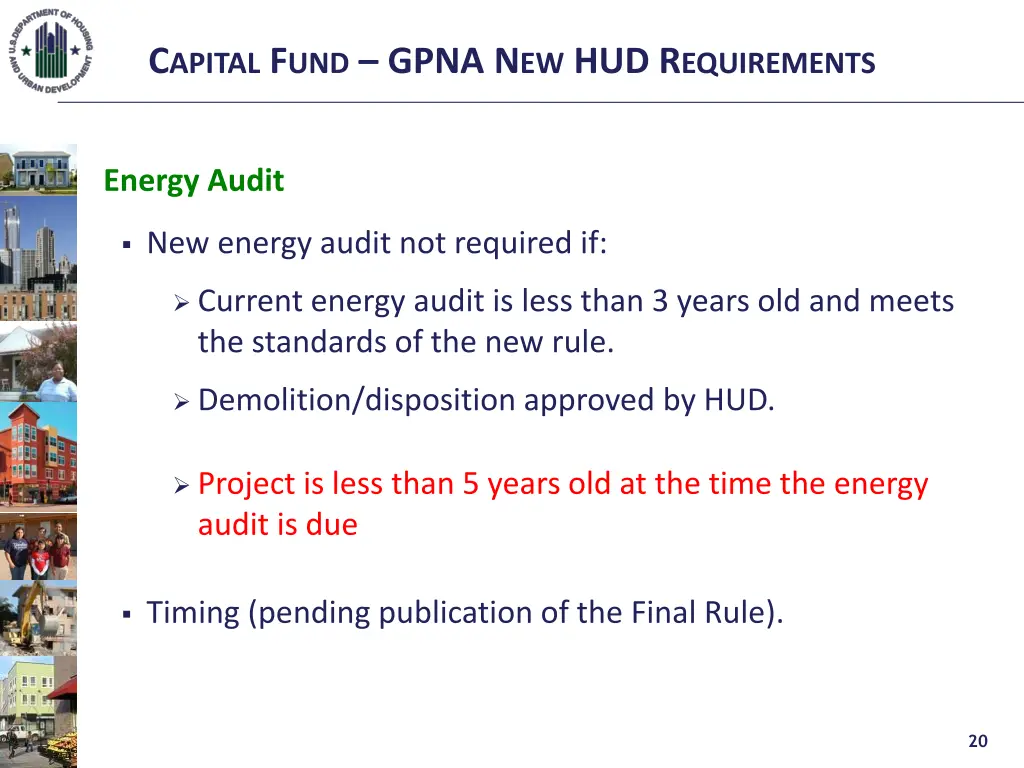 c apital f und gpna n ew hud r equirements 18