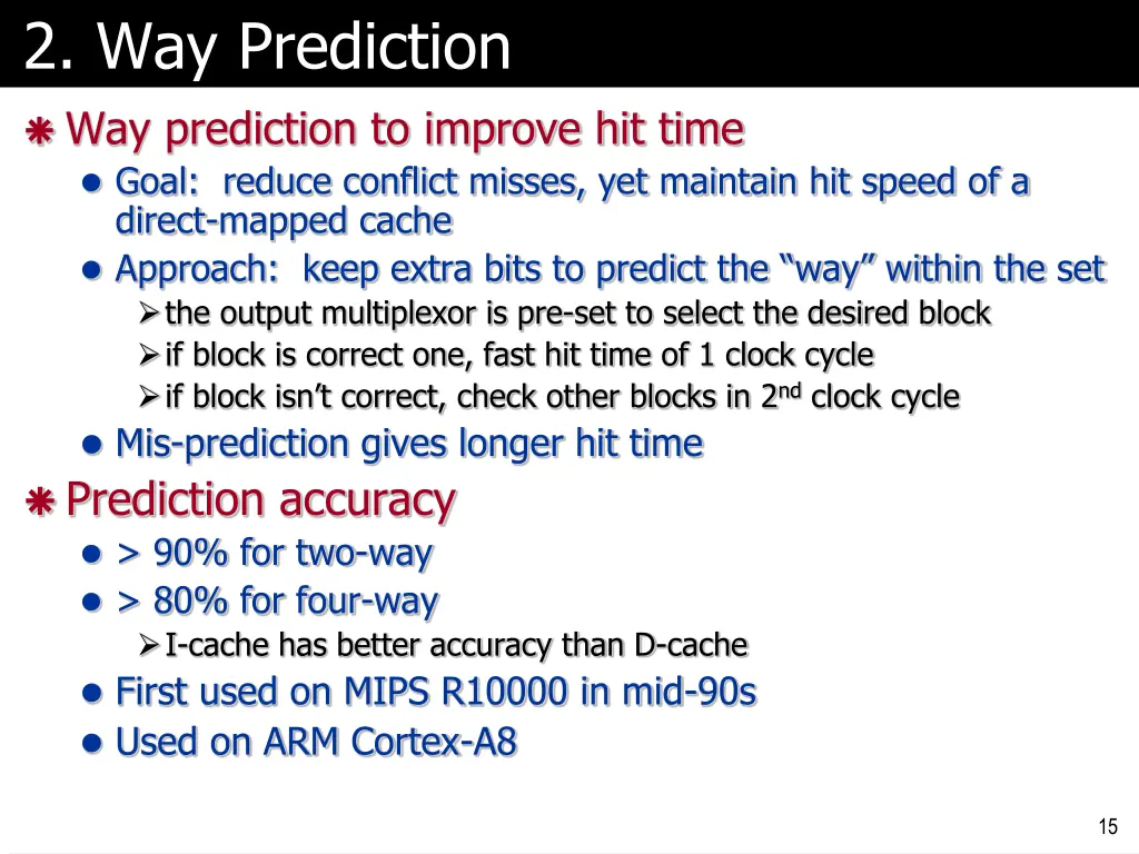 2 way prediction way prediction to improve
