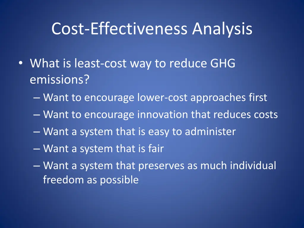 cost effectiveness analysis