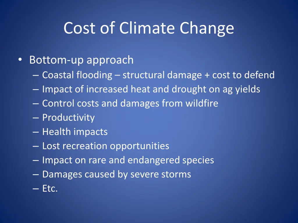 cost of climate change