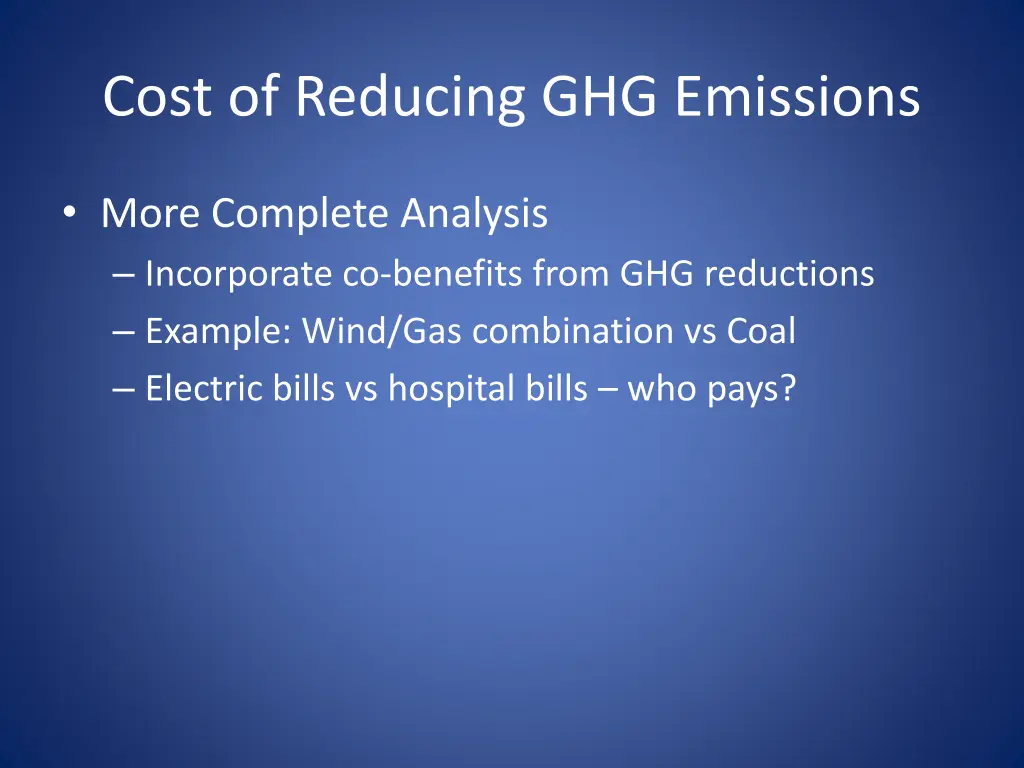 cost of reducing ghg emissions 1