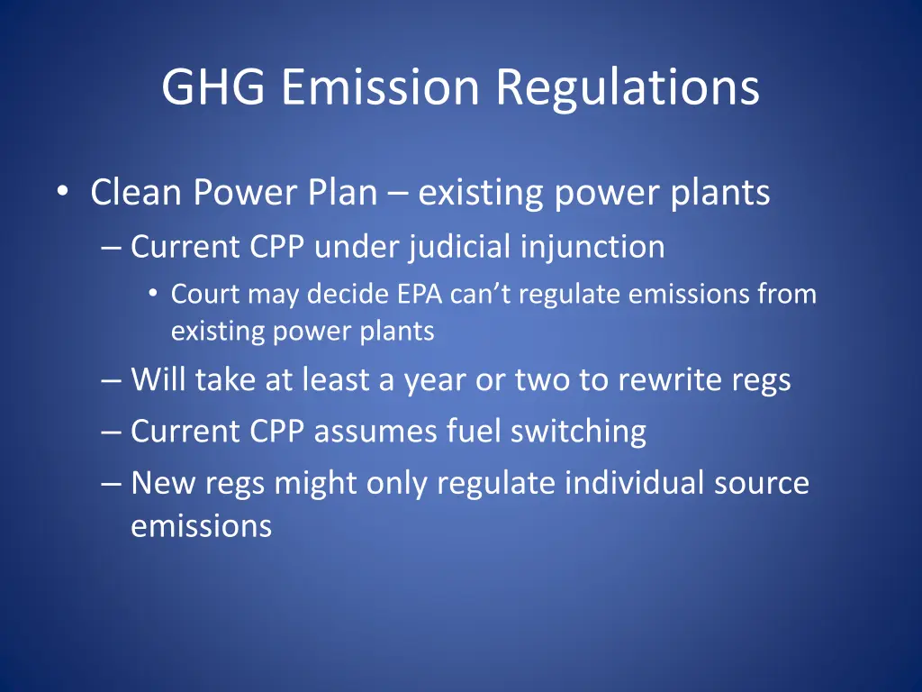 ghg emission regulations
