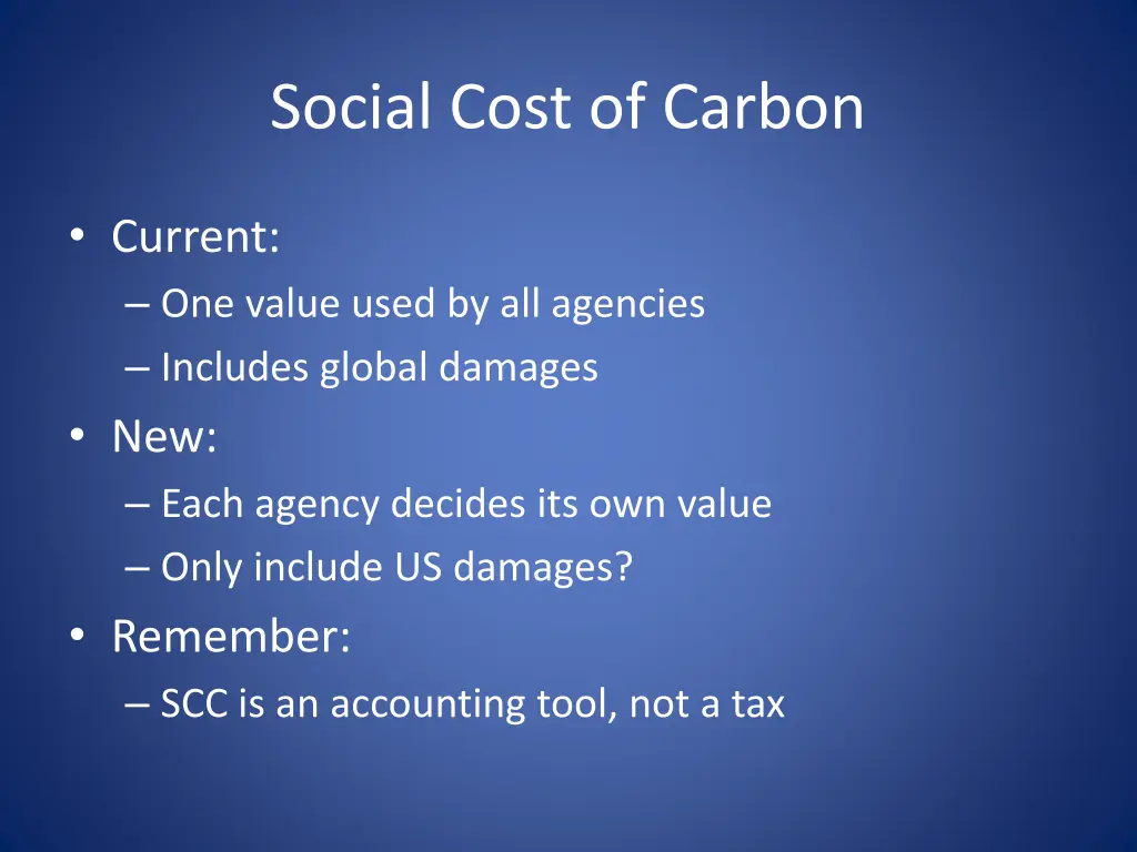 social cost of carbon