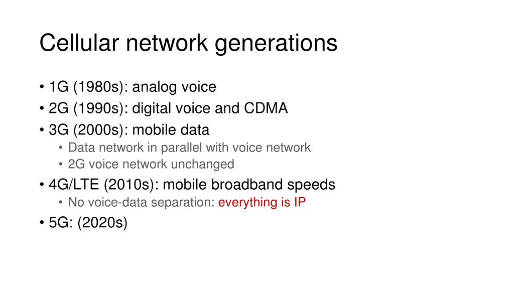 cellular network generations