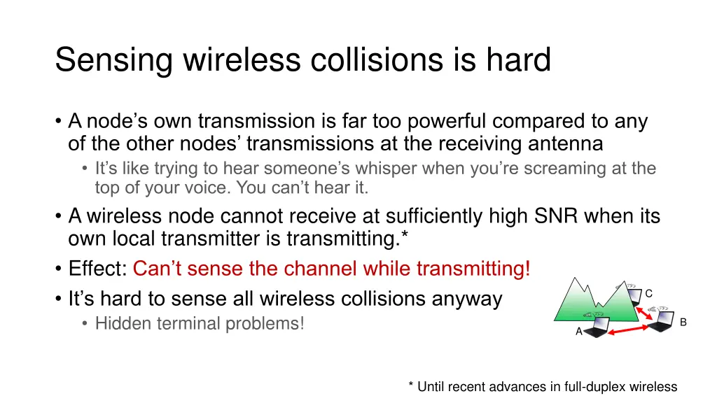sensing wireless collisions is hard
