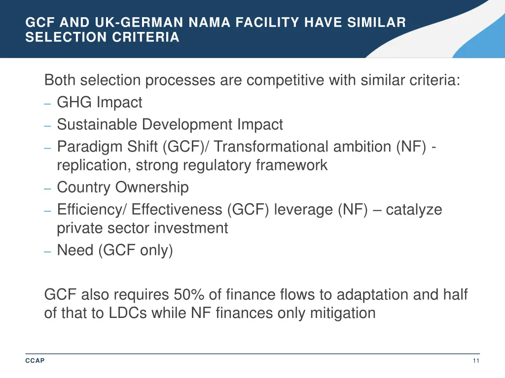 gcf and uk german nama facility have similar