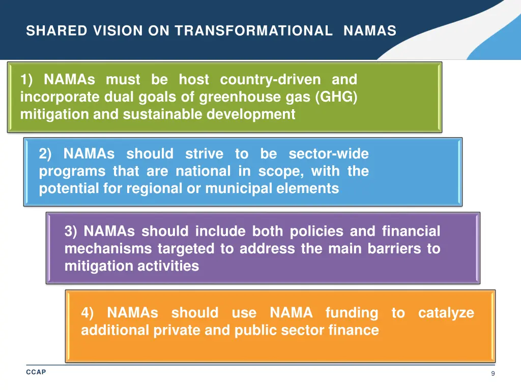 shared vision on transformational namas