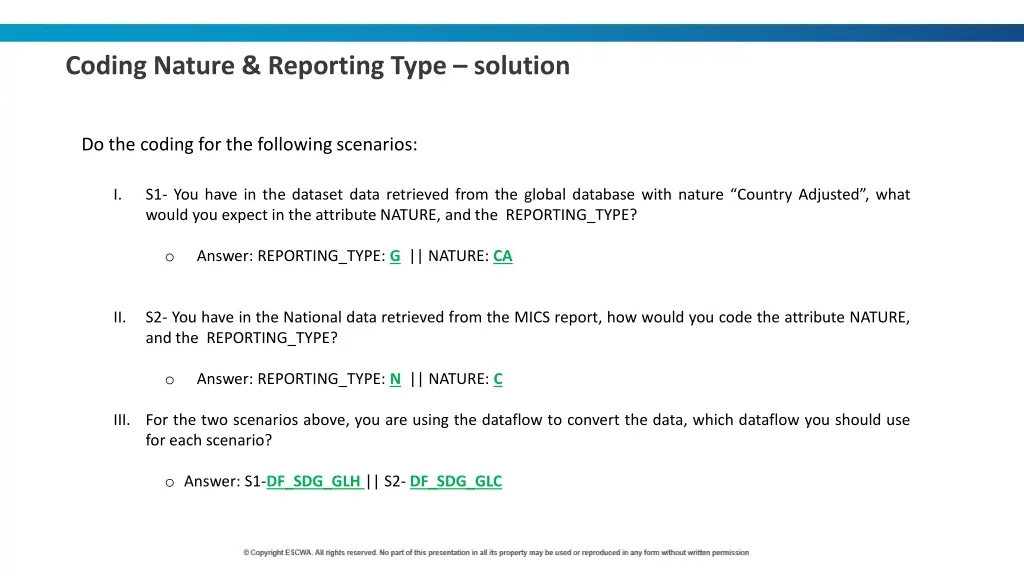 coding nature reporting type solution