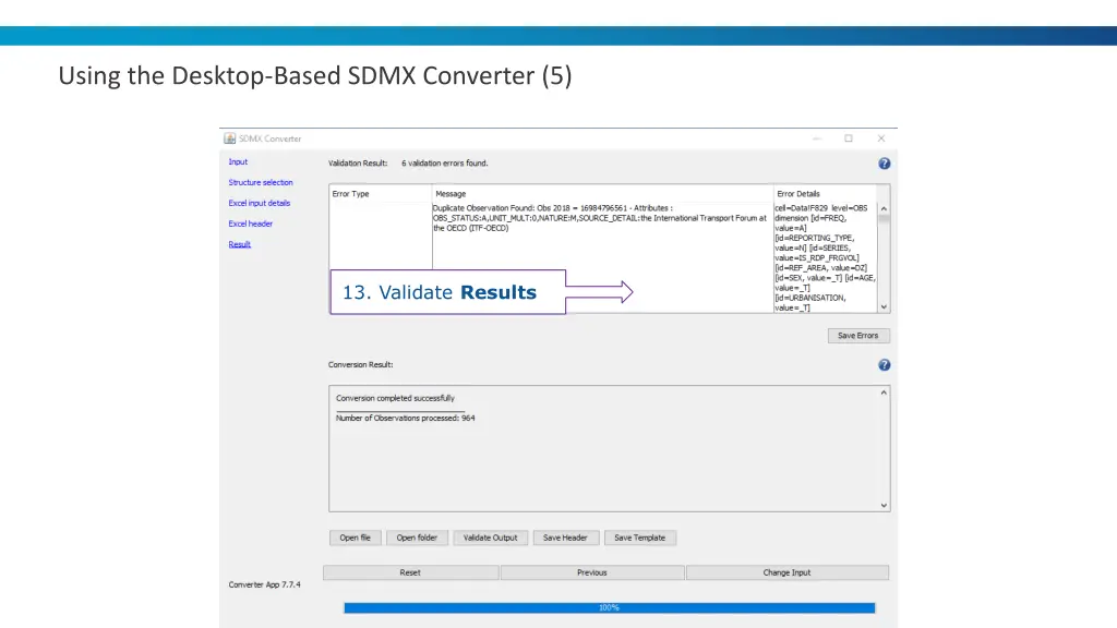 using the desktop based sdmx converter 5