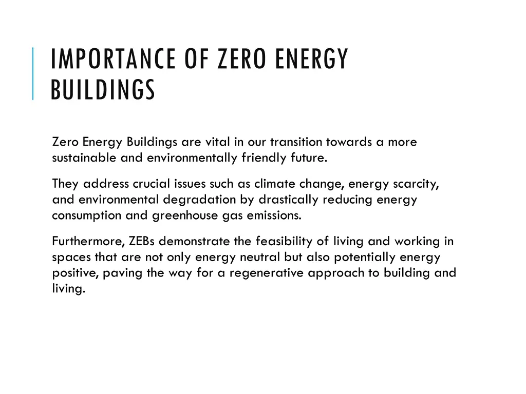 importance of zero energy buildings