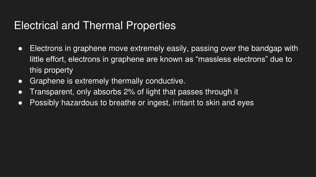 electrical and thermal properties