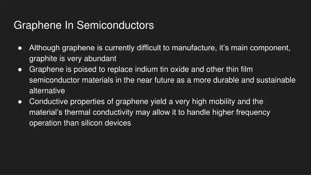 graphene in semiconductors