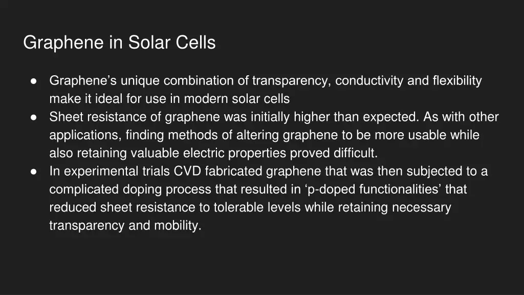 graphene in solar cells