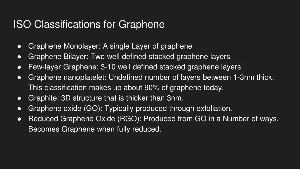 iso classifications for graphene