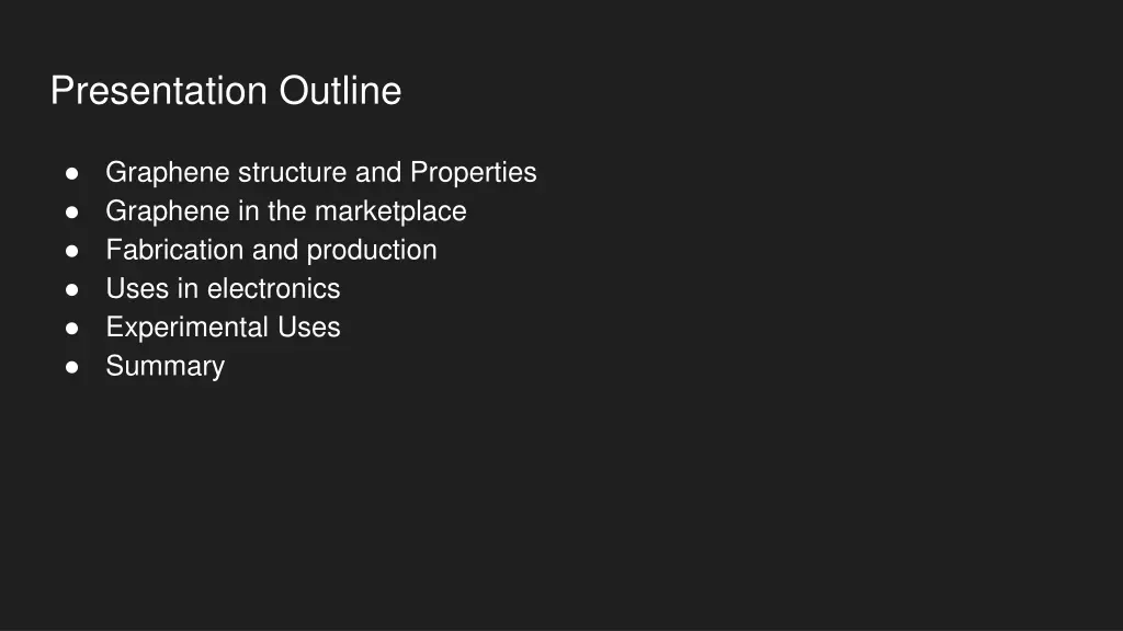presentation outline