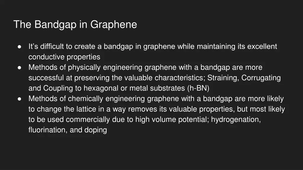 the bandgap in graphene