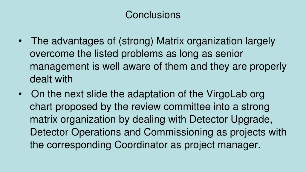 conclusions