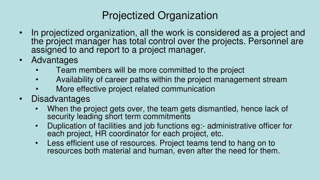 projectized organization