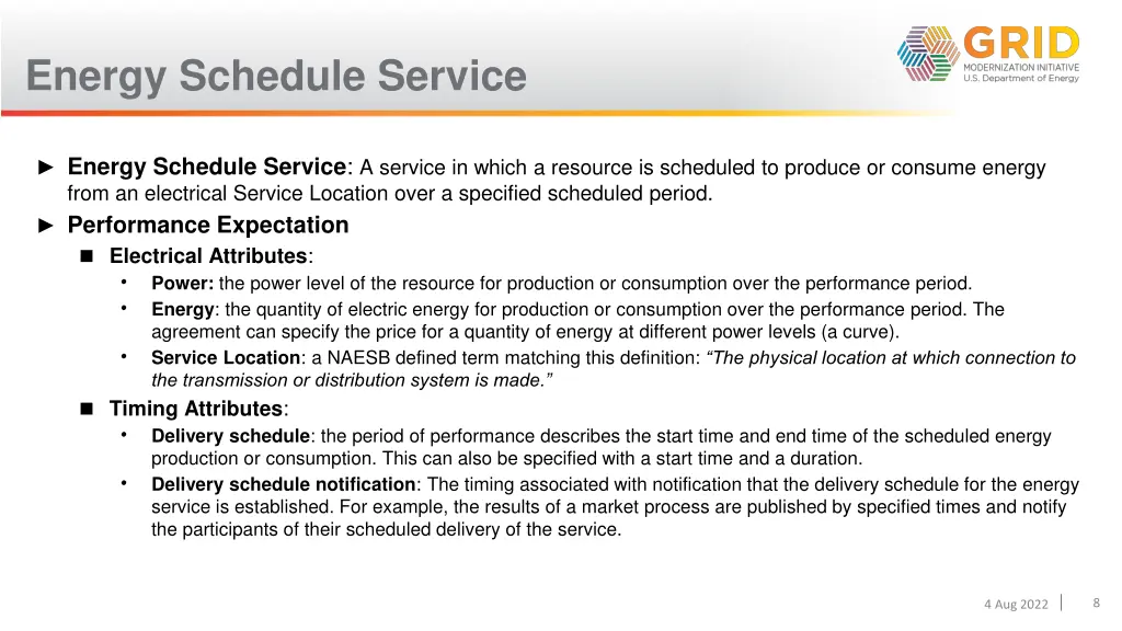 energy schedule service 1