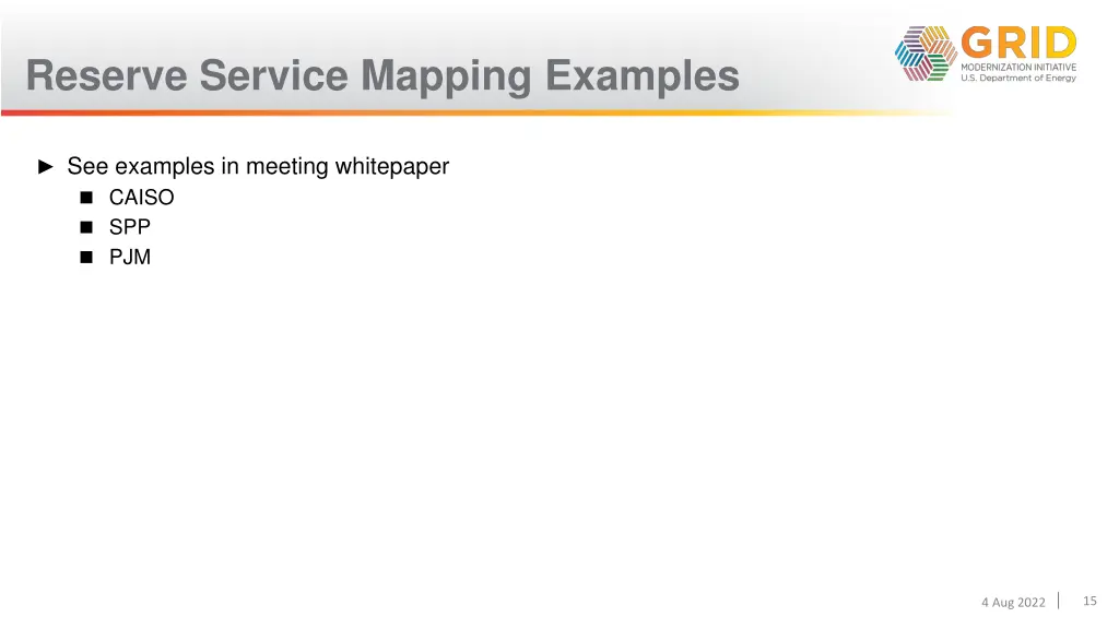 reserve service mapping examples