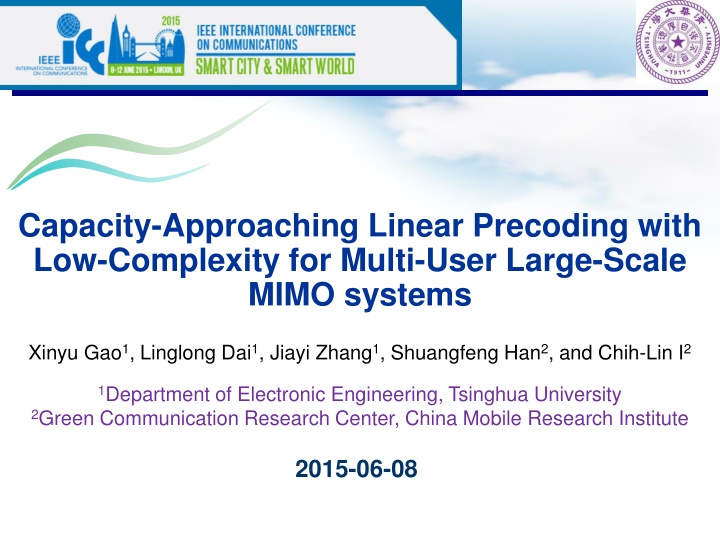 capacity approaching linear precoding with