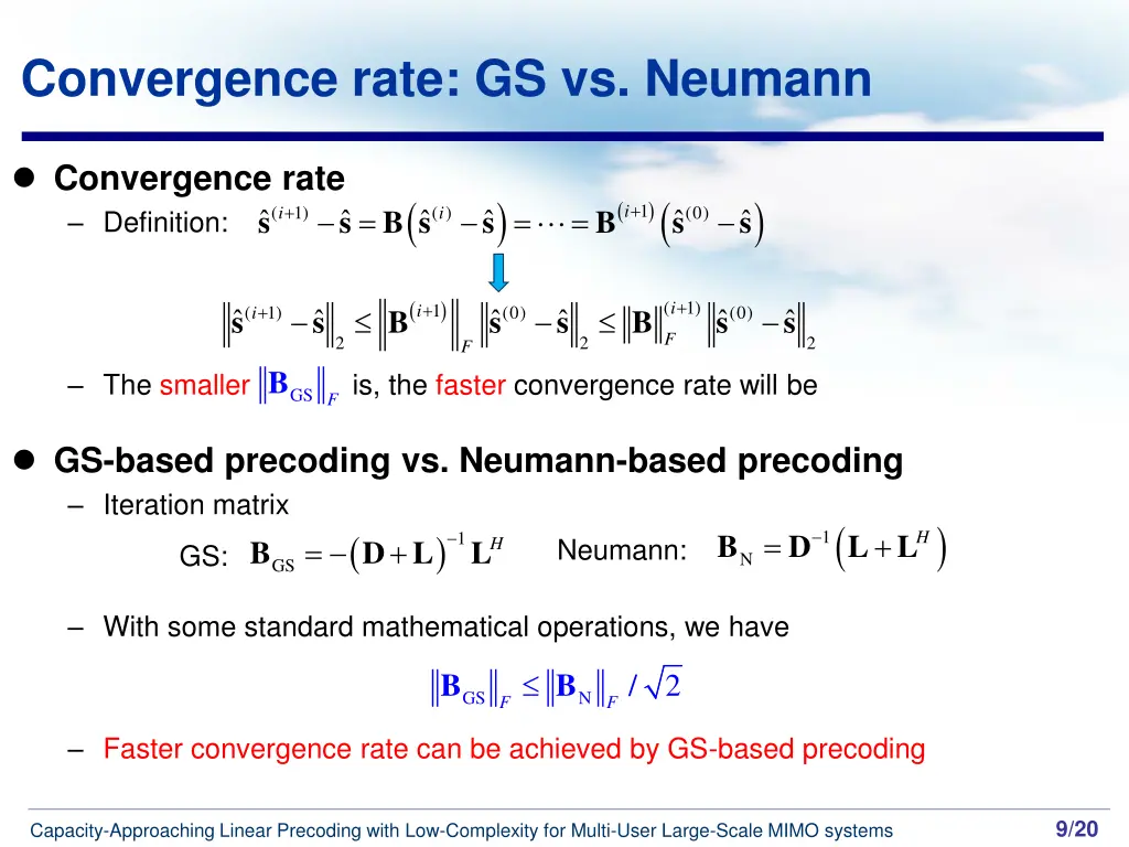 convergence rate gs vs neumann