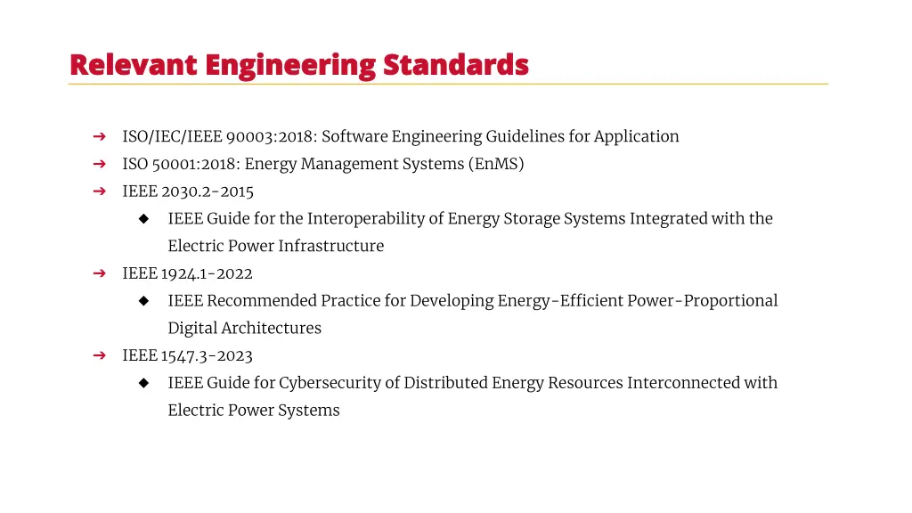 relevant engineering standards relevant