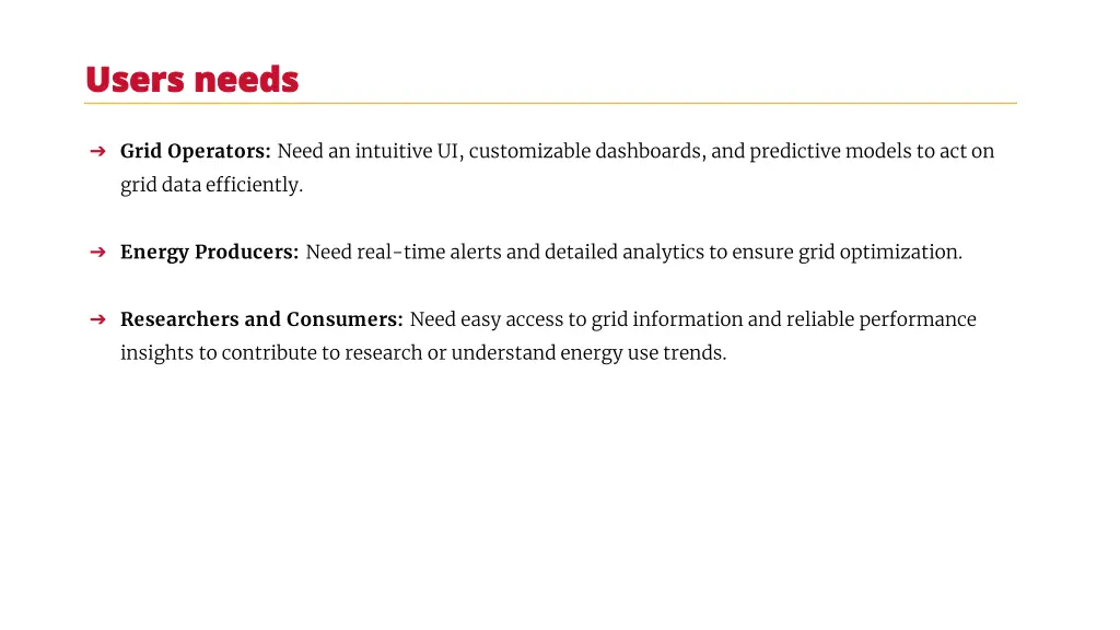 users needs users needs