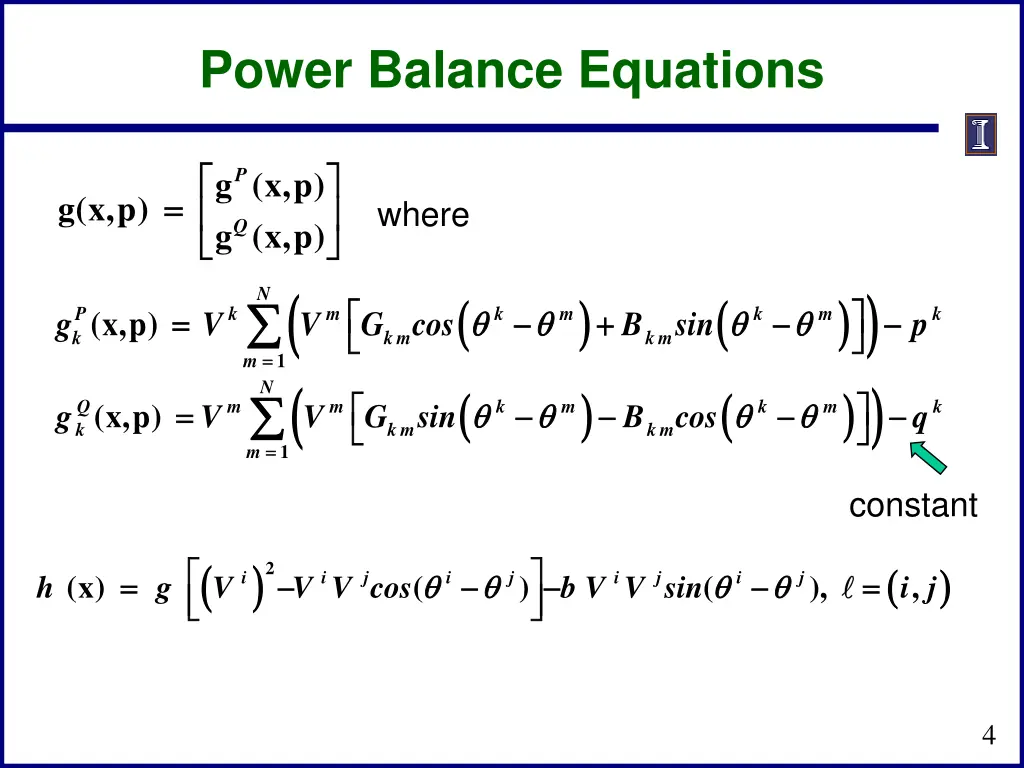 power balance equations