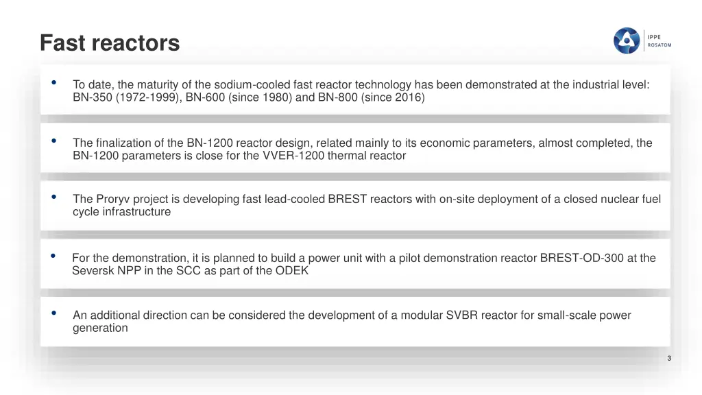 fast reactors