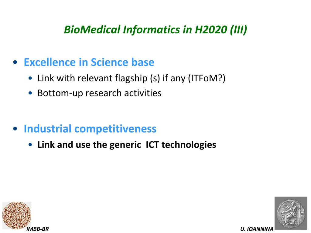 biomedical informatics in h2020 iii