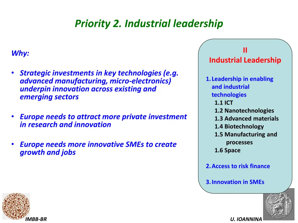 priority 2 industrial leadership