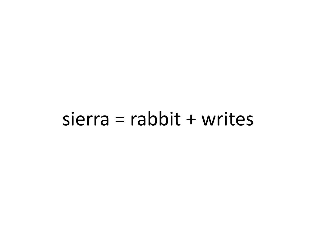 sierra rabbit writes