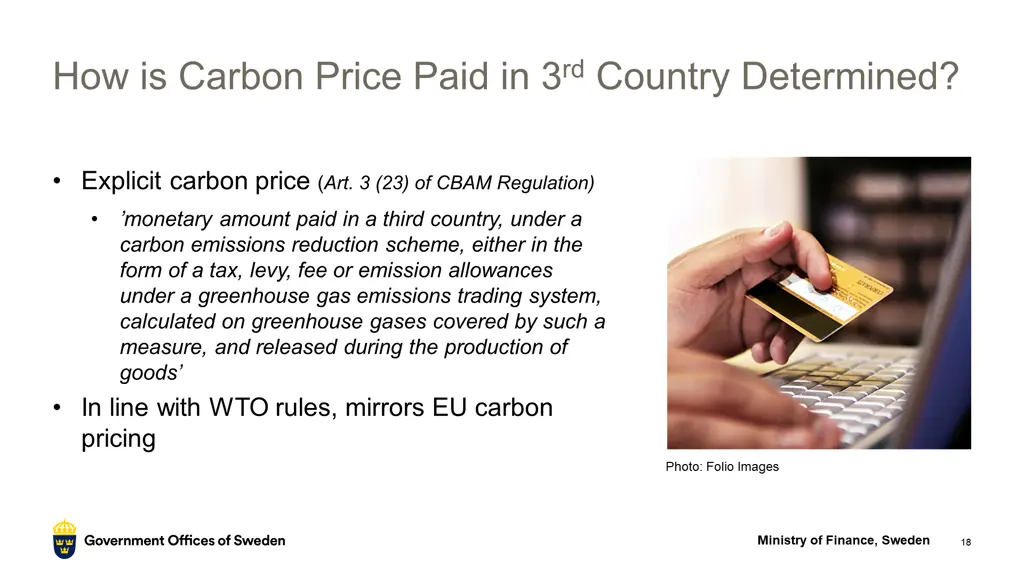 how is carbon price paid in 3 rd country