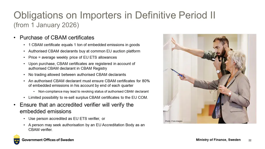 obligations on importers in definitive period